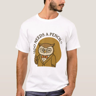 Camiseta Back to school - cute owl - hoo needs a pencil
