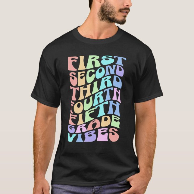 Camiseta Back To School Elementary Teacher Vibes First Day  (Frente)