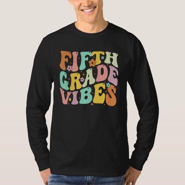 Camiseta Back To School Fifth Grade Vibes Student Teacher W (Frente)