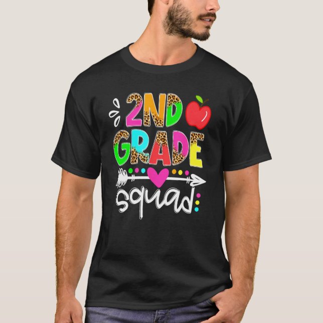 Camiseta Back To School First Day Of 2nd Grade Squad Teache (Frente)