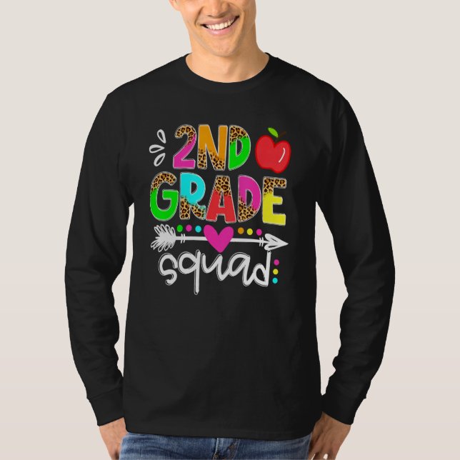 Camiseta Back To School First Day Of 2nd Grade Squad Teache (Frente)