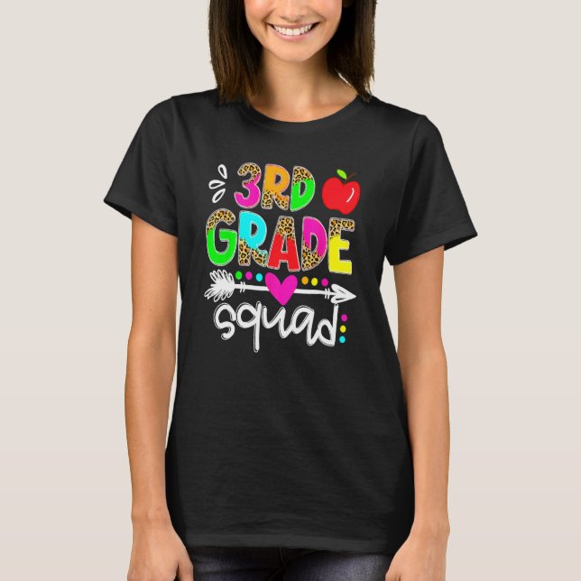 Camiseta Back To School First Day Of 3rd Grade Squad Teache (Frente)
