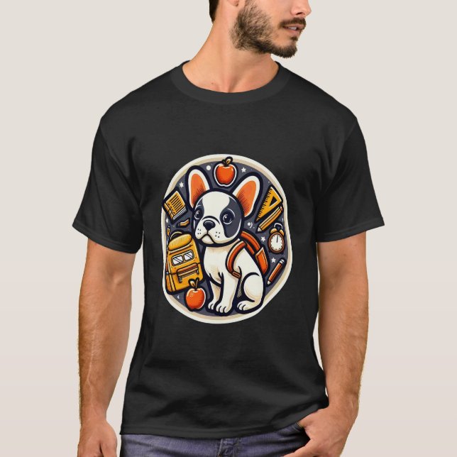 Camiseta Back To School French Bulldog Dog Boys Girls Owner (Frente)