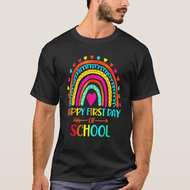 Camiseta Back To School Funny Happy First Day Of School For (Frente)