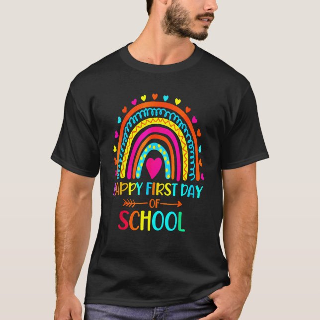 Camiseta Back To School Funny Happy First Day Of School For (Frente)