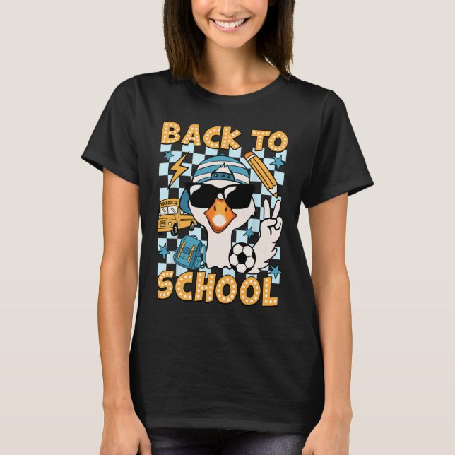 Camiseta Back To School Funny Silly Goose First Day Of Scho (Frente)