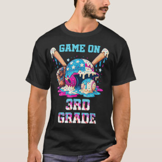 Camiseta Back To School Game On Third Grade Baseball First 