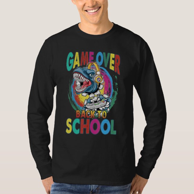 Camiseta Back To School  Game Over Teacher Student Controll (Frente)