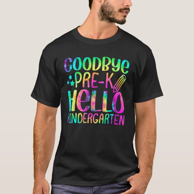 Camiseta Back To School Goodbye Pre K Hello Kindergarten Te (Frente)