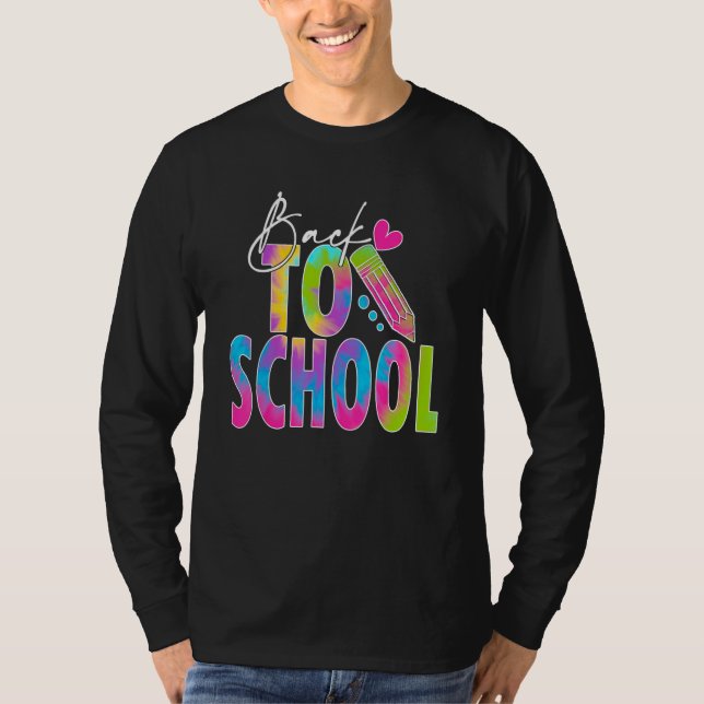 Camiseta Back To School Happy First Day Of School Tie dye T (Frente)
