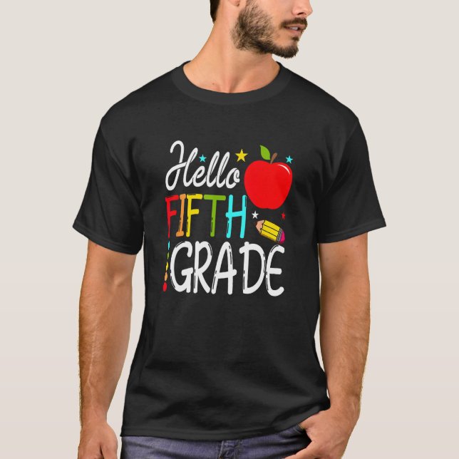 Camiseta Back To School Hello Fifth Grade Team 5th Grade Te (Frente)