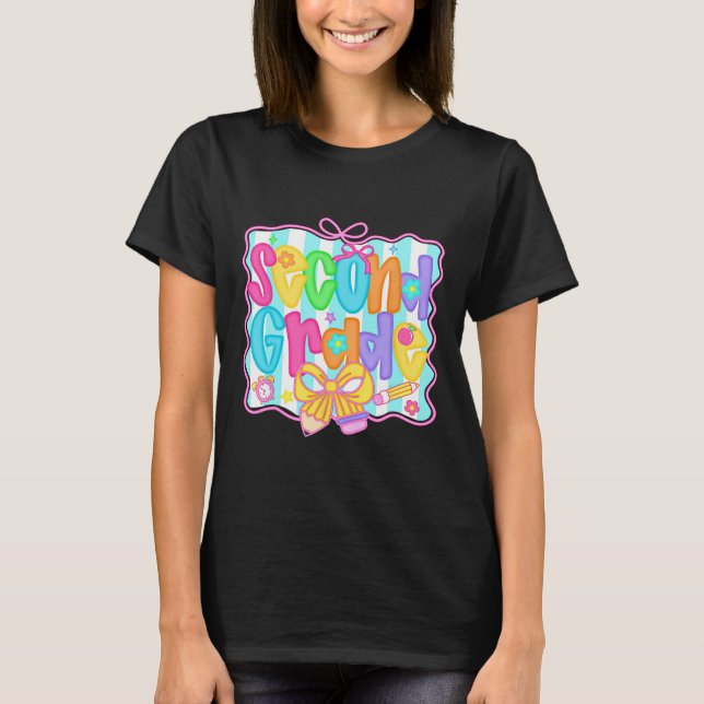 Camiseta Back To School Hello Second Grade Team 2nd Grade B (Frente)