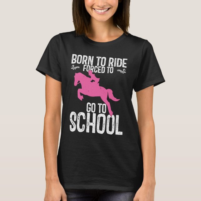 Camiseta Back To School Horseback Riding Girl Horse (Frente)