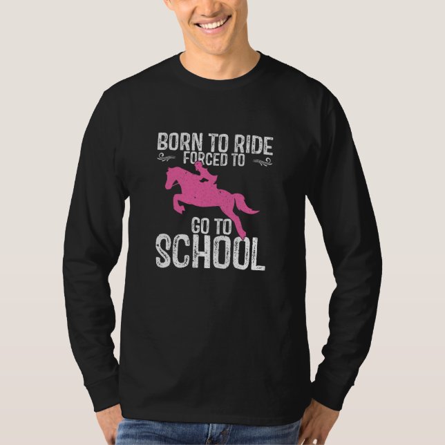 Camiseta Back To School Horseback Riding Girl Horse (Frente)