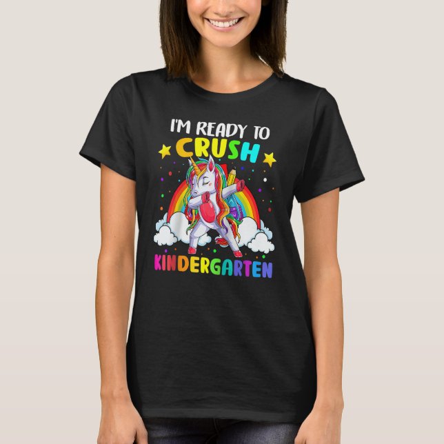 Camiseta Back To School I m Ready To Crush Kindergarten Uni (Frente)