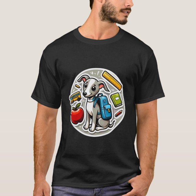 Camiseta Back To School Italian Greyhound Dog Boys Girls Ow (Frente)