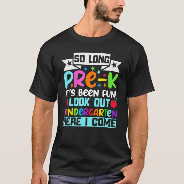 Camiseta Back To School Kids So Long Pre K Kindergarten Her (Frente)