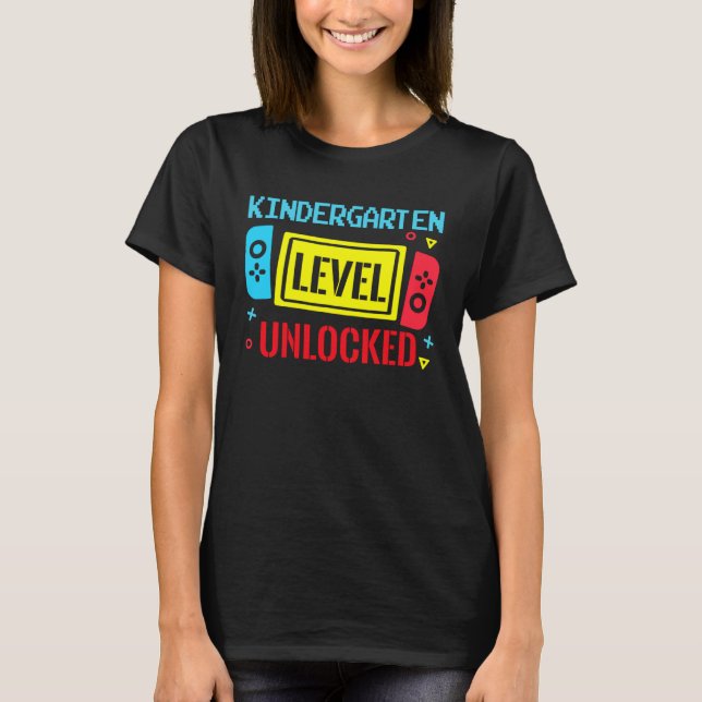 Camiseta Back To School Kindergarten Level Unlocked Video G (Frente)