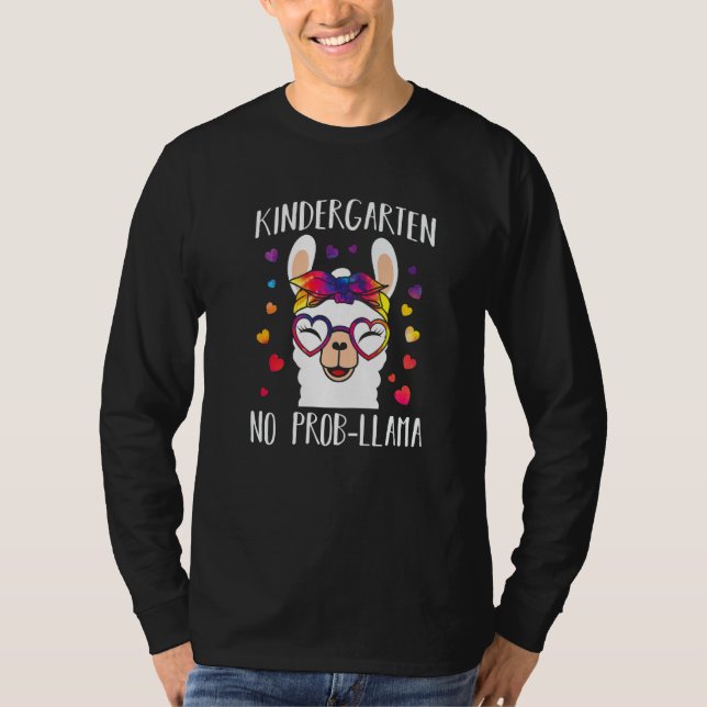 Camiseta Back To School Kindergarten No Prob Llama Teacher  (Frente)