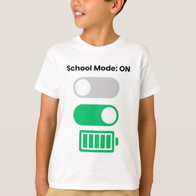 Camiseta  Back to School Mode ON Fun Kids T-Shirt (Frente)