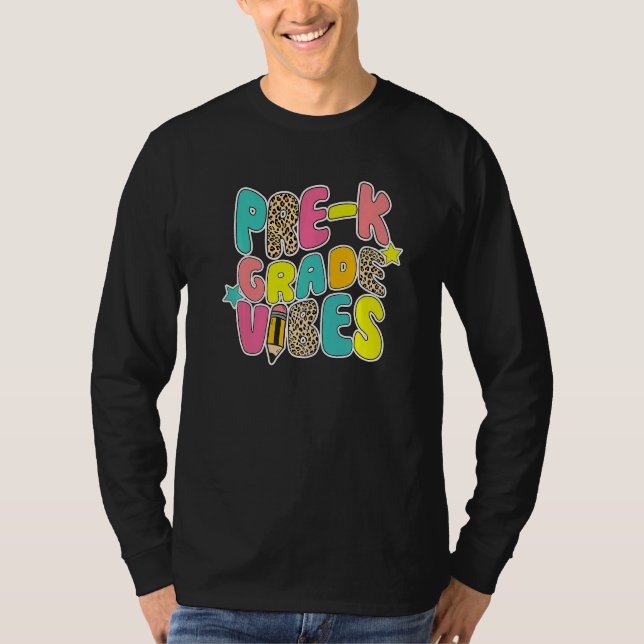 Camiseta Back To School Pre k Vibes Leopard Teacher Women K (Frente)