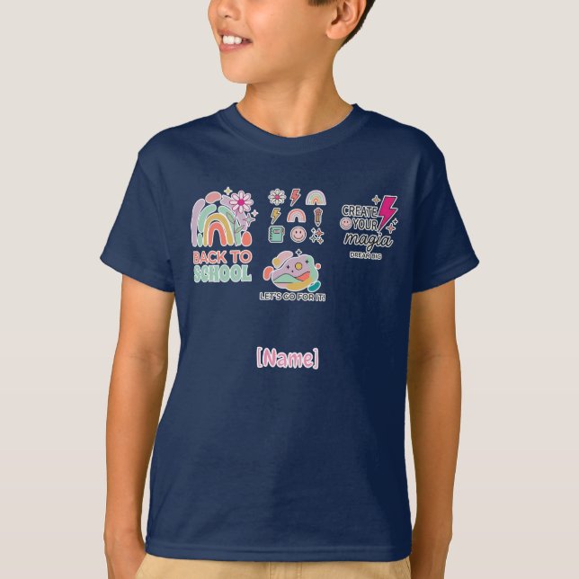 Camiseta Back to School Rainbow / Regreso Arcoíris Escolar (Frente)