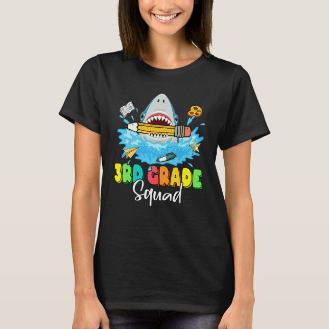 Camiseta Back To School Ready To Crush 3rd Grade Squad Shar (Frente)