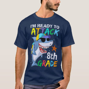 Camiseta Back To School Sea Animal Ready To Attack 8th Grad