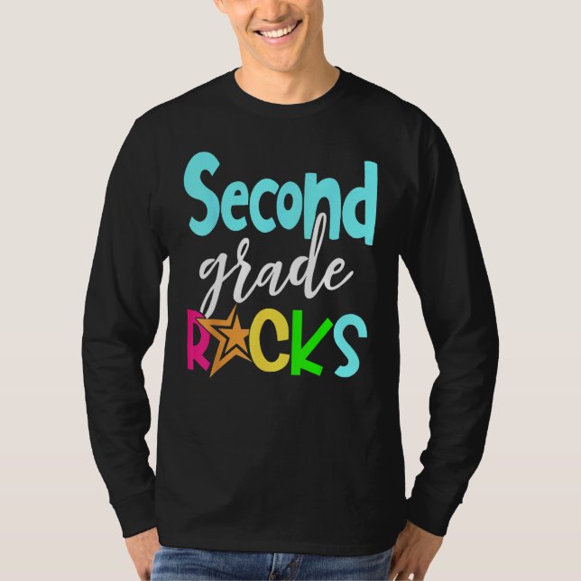 Camiseta Back To School Second 2nd Grade Rocks Boys Girls K (Frente)