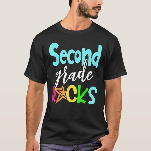 Camiseta Back To School Second 2nd Grade Rocks Boys Girls K (Frente)