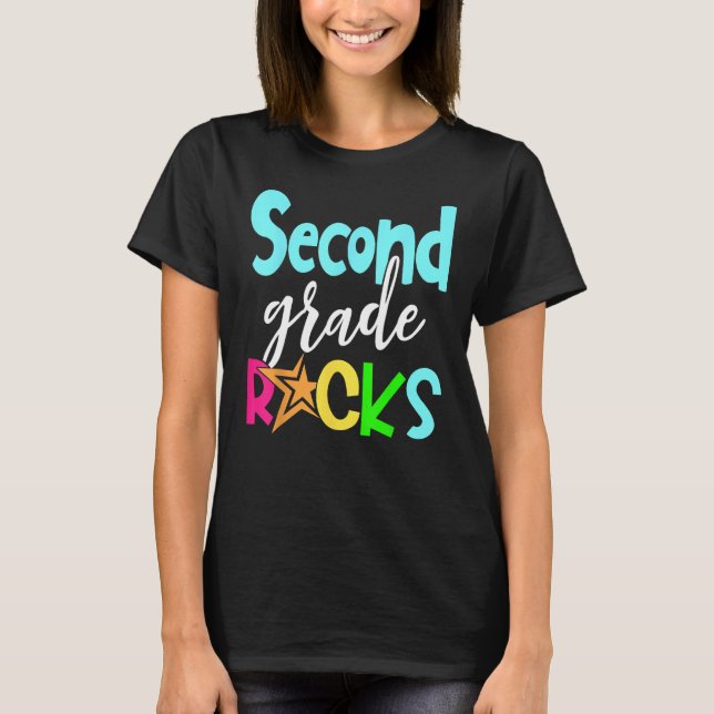 Camiseta Back To School Second 2nd Grade Rocks Boys Girls K (Frente)