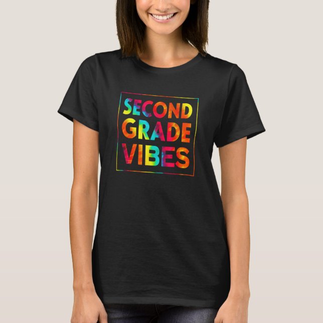 Camiseta Back To School Second Grade Vibes First Day Teache (Frente)