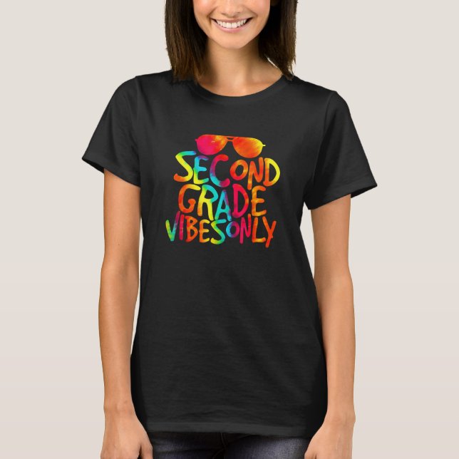 Camiseta Back To School Second Grade Vibes Only Cool (Frente)