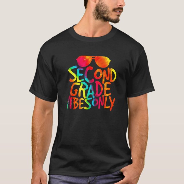 Camiseta Back To School Second Grade Vibes Only Cool (Frente)