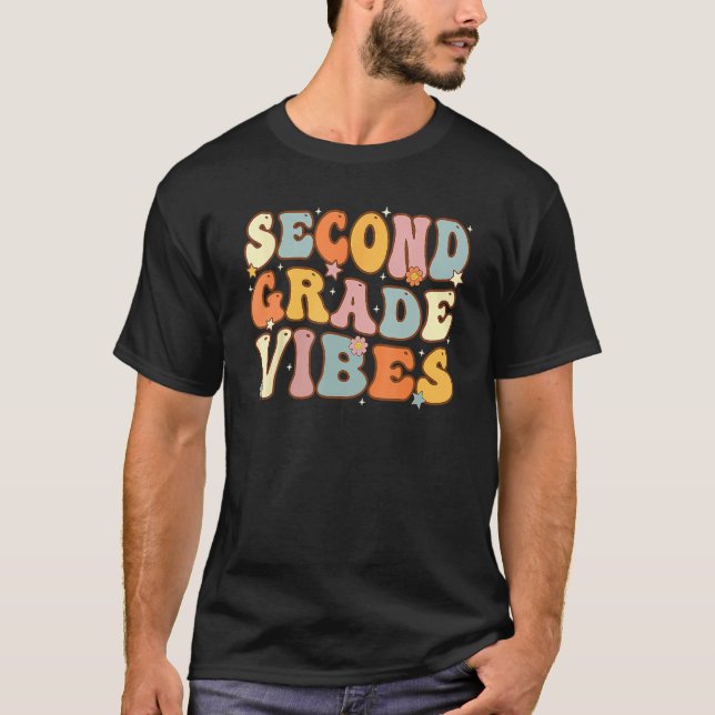 Camiseta Back To School Second Grade Vibes Student Teacher  (Frente)