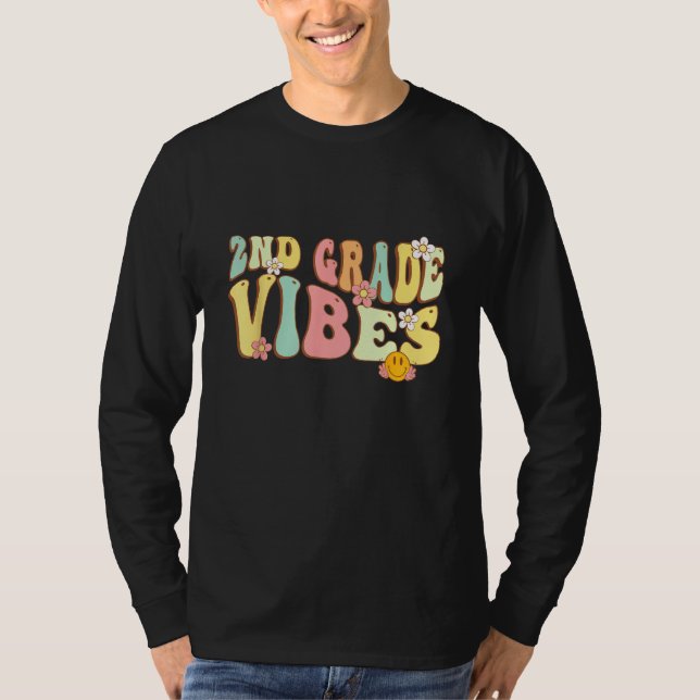 Camiseta Back To School Second Grade Vibes Student Teacher  (Frente)