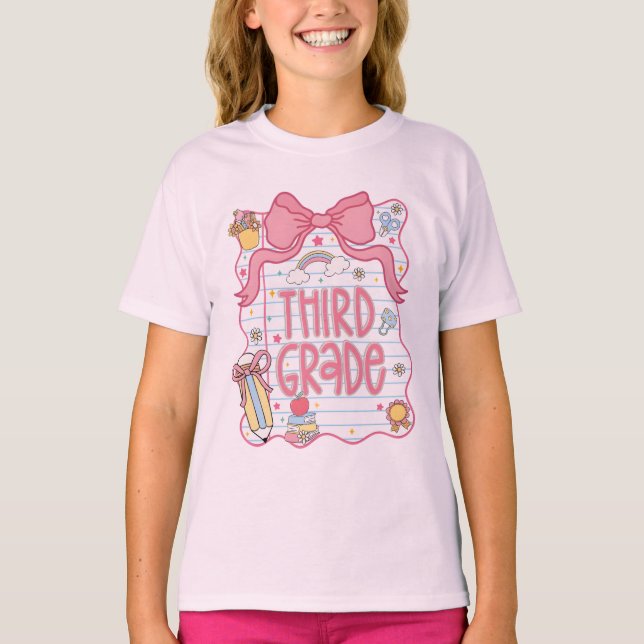 Camiseta Back to School Shirt, Third Grade T shirt (Frente)