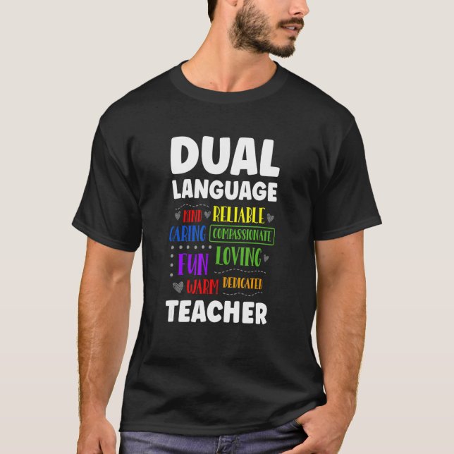 Camiseta Back To School Squad Cute Dual Language Teacher (Frente)