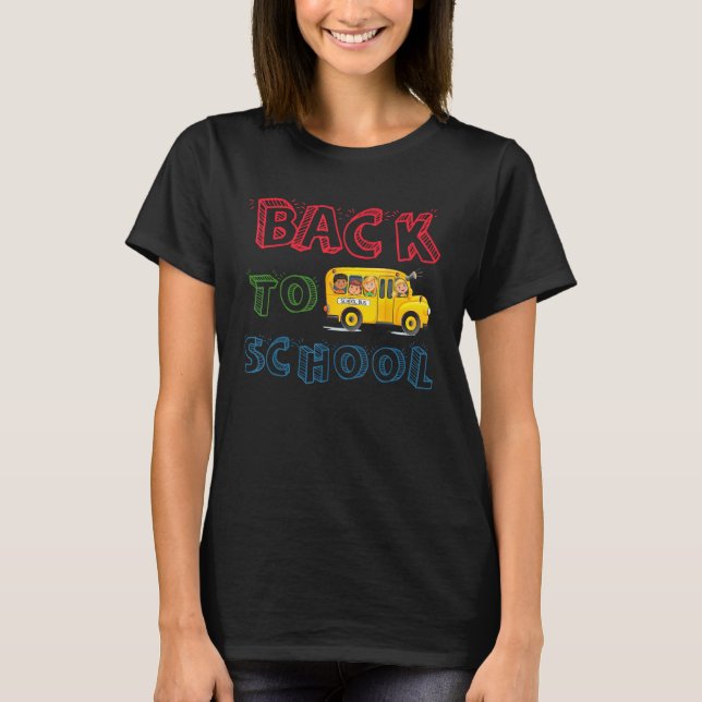 Camiseta Back To School Students School Bus Teaching (Frente)