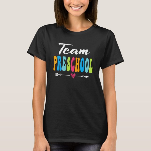 Camiseta Back To School Students Teacher Team Preschool (Frente)