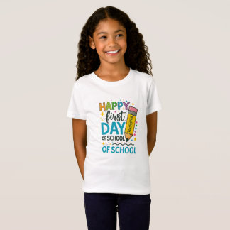 Camiseta Back to School T-Shirt for Kids – Happy First Day 