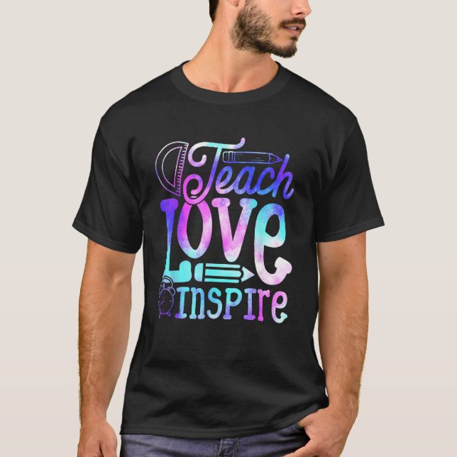 Camiseta Back To School Teach Love And Inspire Teaching Tea (Frente)