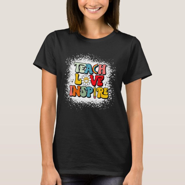Camiseta Back To School Teach Love Inspire Retro Teachers_1 (Frente)