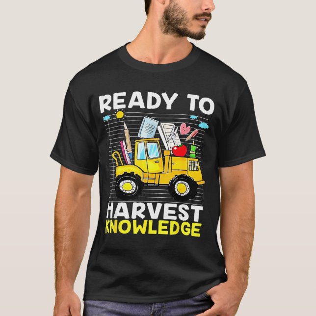 Camiseta Back To School Teacher Farming Tractor Farmer Kids (Frente)