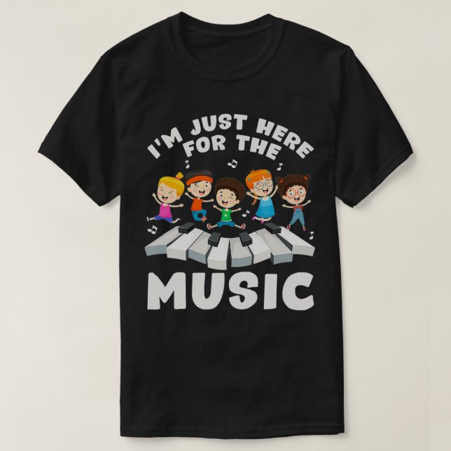 Camiseta Back To School Teacher Im Just Here For The Music  (Frente do Design)