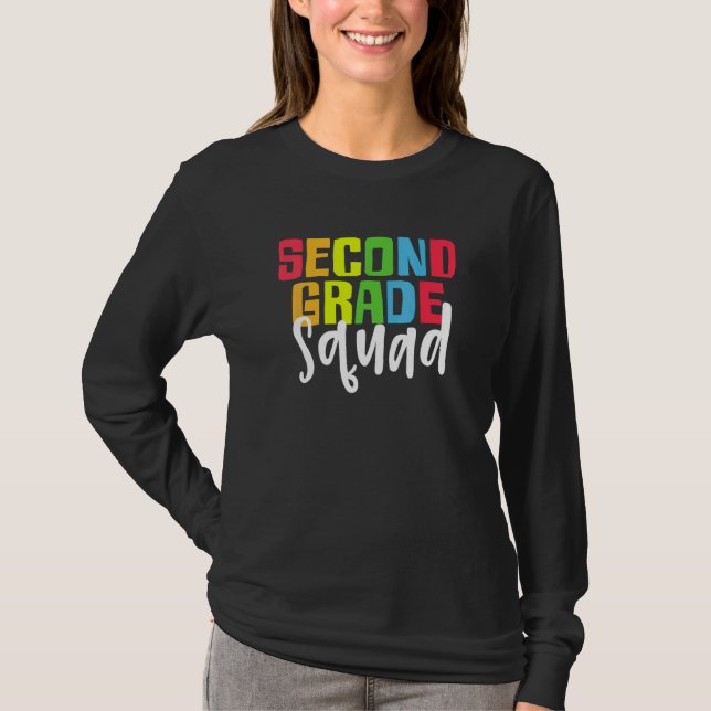 Camiseta Back To School Team 2nd Second Grade Squad Student (Frente)