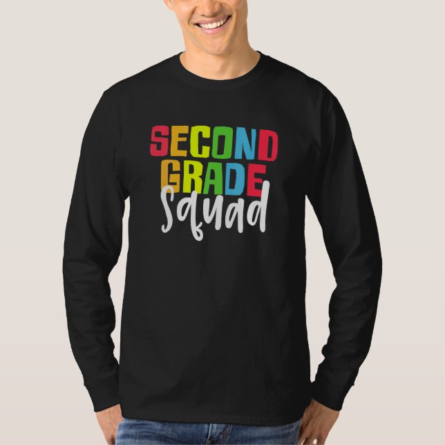 Camiseta Back To School Team 2nd Second Grade Squad Student (Frente)