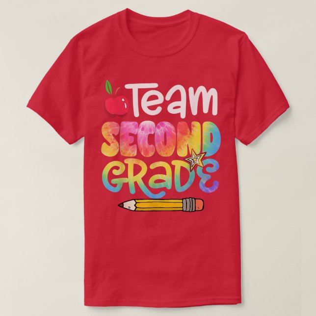 Camiseta Back To School Team Second Grade Tie Dye 2nd Grade (Frente do Design)