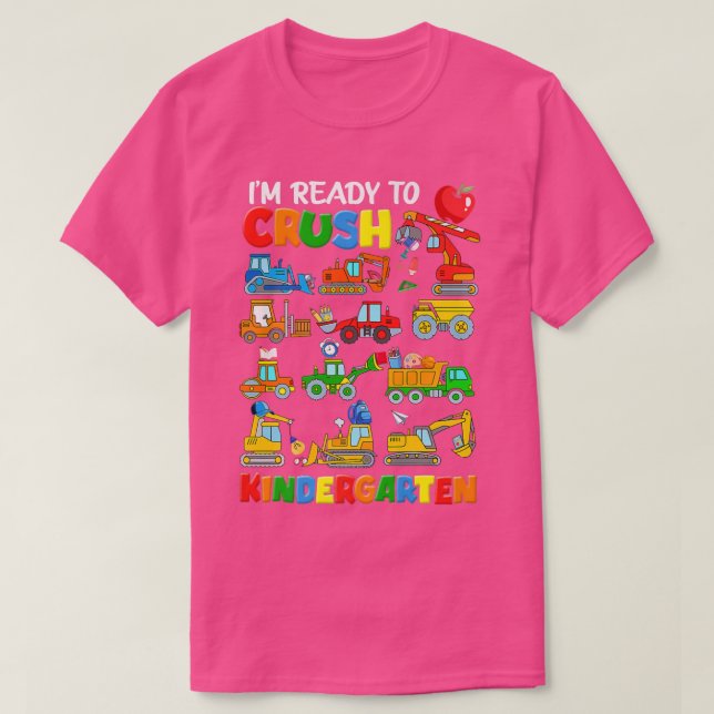 Camiseta Back To School Truck Construction Crush Kindergart (Frente do Design)