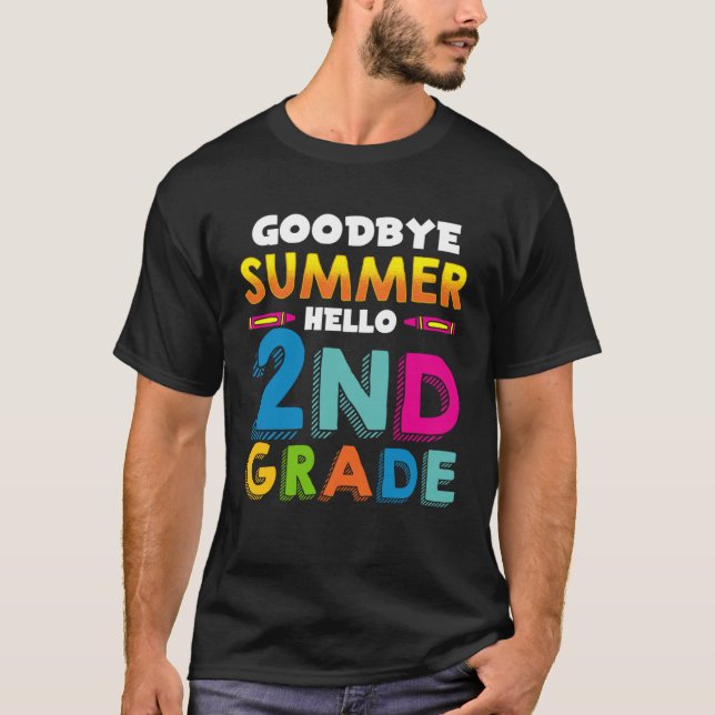 Camiseta Back to School Tschüss Sommer Hello 2nd Class Sayi (Frente)